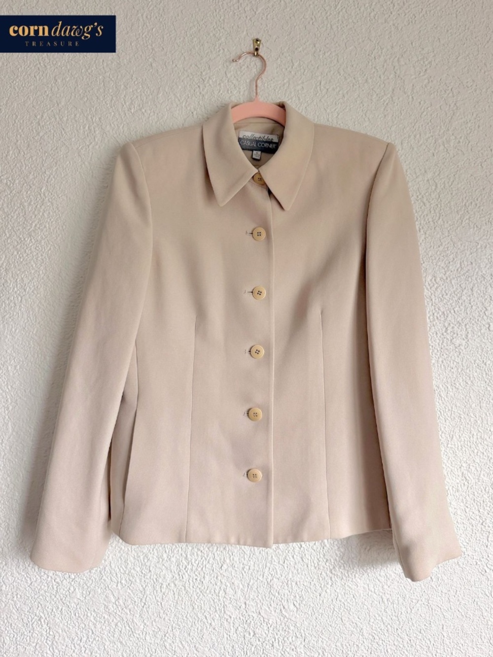 Vintage Collectibles by Casual Corner Elegant Jacket Beige - Size 6 - Picture 3 of 13